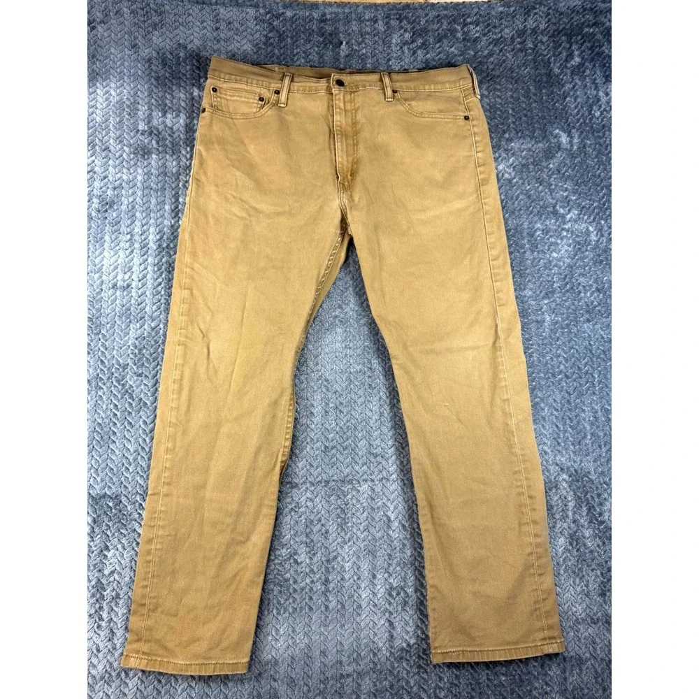 Levi's 513 Jeans Mens‎ 38x30 Brown Cotton Stretch Mid Rise Straight Leg Zip Fly